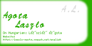 agota laszlo business card